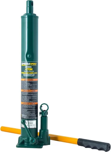 Omega Pro Gato hidráulico largo Ram - Capacidad de 4 toneladas con base plana para taller de garaje automático, verde (OP400S)