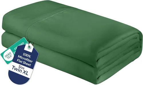 Vista 109 de Royale Linens Sábana Plana Individual – Sábanas Planas de Microfibra Cepillada Ultra Suave 1800 Solamente – Sin Arrugas y Resistentes a las Manchas