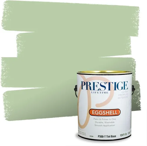 Vista 66 de PRESTIGE Pintura exterior e imprimación en uno, aloe, plano, 1 galón
