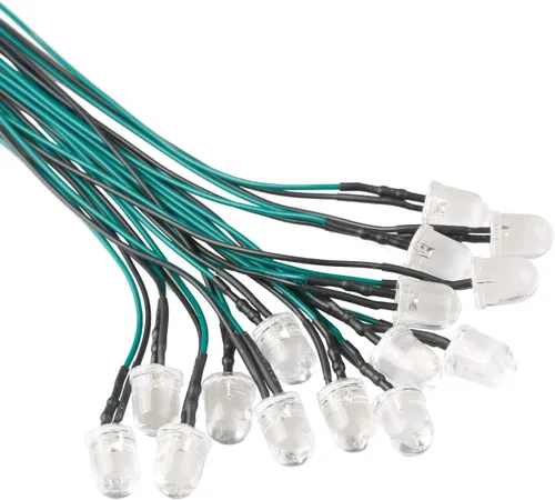 Vista 36 de 30 piezas de luces LED de 12 voltios de 1.8 mm, diodos emisores, precableados, 20 cm, DC 12v, lente transparente, pequeñas lámparas LED