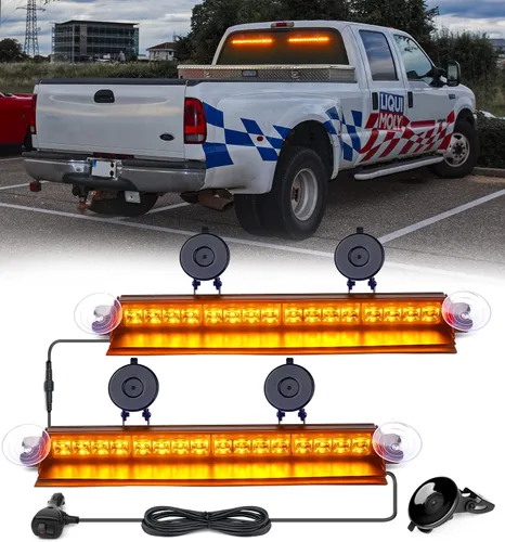 Vista 10 de Xprite Luces Estroboscópicas de Emergencia Ámbar para Tablero, Luz Intermitente Interior del Parabrisas con Ventosas para Camiones de Construcción