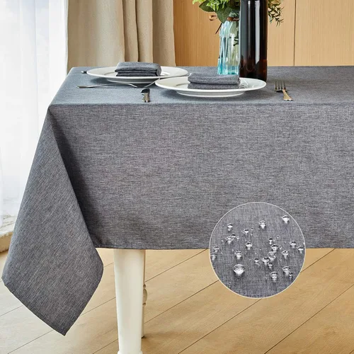 Mebakuk Mantel rectangular de lino para casa de campo, impermeable, antiencogimiento, suave y resistente a las arrugas, mantel decorativo de tela