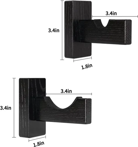 Vista 2 de Solid Wood Baseball Bat Display Case - Horizontal Rack, Sturdy Stand, Softball Holder (1PC Bat Case)