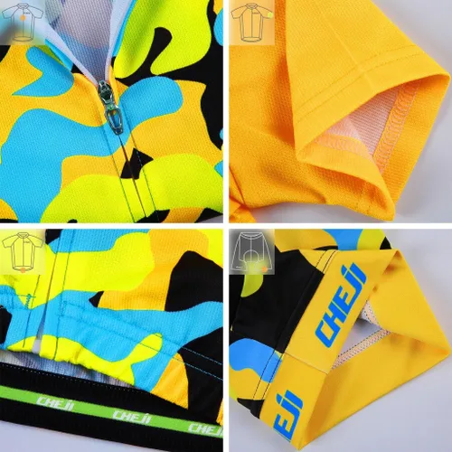 Vista 6 de Ateid Big Girls Cycling Jersey Set Short Sleeve with 3D Padded Shorts