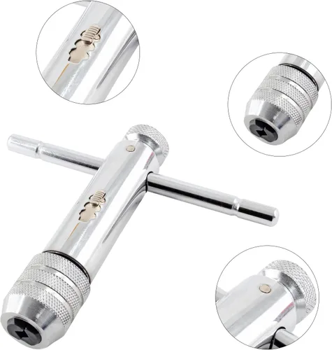 Vista 4 de Llave de llave de trinquete ajustable con mango en T Rango de capacidad de llave M3-M8