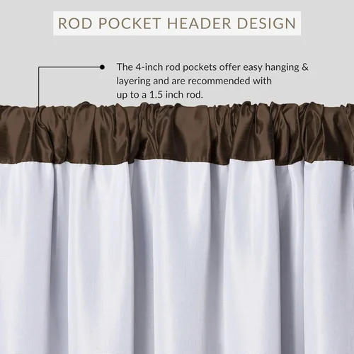 Vista 2 de Elrene Home Fashions - Cenefa de ventana en cascada para oscurecer la habitación Versailles de poliéster imitación de seda, accesorio para ventanas