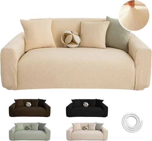 Vista 25 de Fundas Elásticas para Sofá, Fundas para Sofá de 3 Cojines Apto para Mascotas, Lavable, Protector de Muebles para Sofá con Parte Inferior Elástica