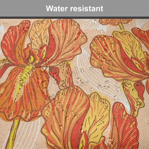 Vista 6 de Lunarable Juego de 4 cojines de asiento para silla, diseño de pétalos de flores de iris florecientes, arte de forma desgastada, acolchado de asiento