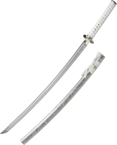 Vista 8 de Espada JIHPEN, Katana negra, espada samurái de espiga completa, afilada, hoja de acero de resorte con vaina negra - 41 pulgadas, variedad de estilos