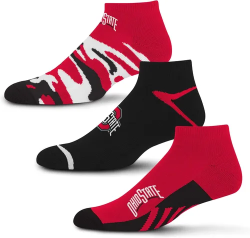 Vista 29 de For Bare Feet Paquete de 3 calcetines tobilleros unisex para adultos de la NCAA Camo Boom