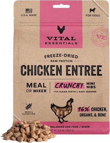 Vista 25 de Vital Essentials - Comida para perros liofilizada cruda, mini trocitos crujientes de ternera Comida completa o mezcla Comida para perros alta