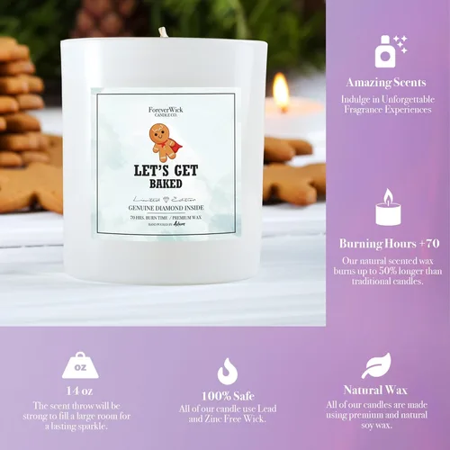 Vista 37 de Vela sorpresa de algodón de azúcar de unicornio + diamante en el interior, velas Foreverwick, velas perfumadas de soja, regalos para mujeres, vela