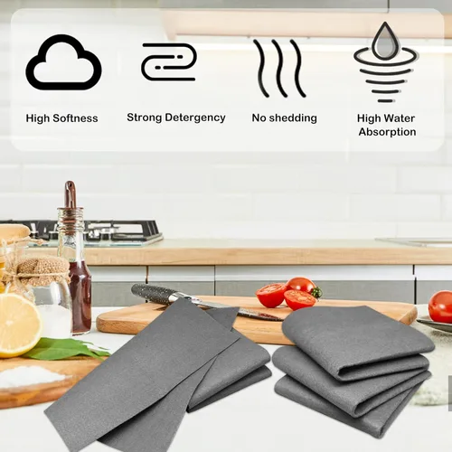 Vista 5 de 5Pcs Thickened Magic Cleaning Cloth, Magic Fiber Microfiber Cleaning Cloth Streak Free Glass Cleaning Cloth, Reuseable Glass Cleaning Magic Cloth