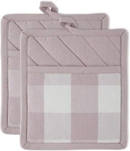 Vista 25 de DII Buffalo Check Kitchen Collection, juego de cocina clásico de granja, guante de horno, rojo y negro, 2 piezas