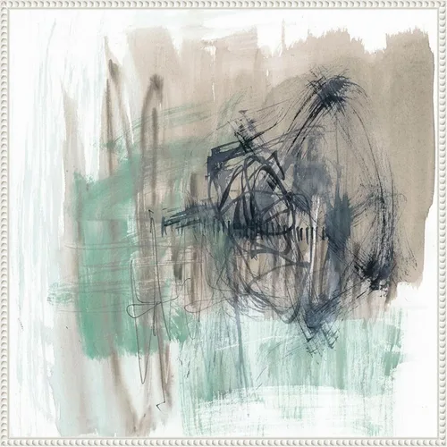 Vista 17 de Amanti Art Framed Canvas Wall Art 16x16 Scribble Scrabble I by Jennifer Goldberger, Framed Wall Art Canvas, Abstract Artwork, Traditional Decor