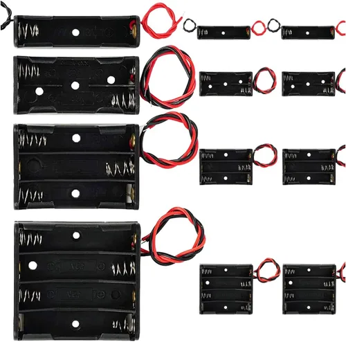 Vista 15 de 2 piezas Soporte de batería 3AA con interruptor, toma USB hembra, caja con soporte para baterías AA de 3x1.5V, interruptor de encendido/apagado