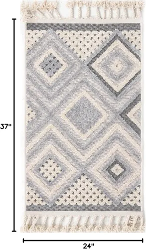 Vista 2 de Unique Loom Colección Arlo Alfombra de área - Hannah (rectangular 2' 0" x 3' 0", beige arenoso/gris)