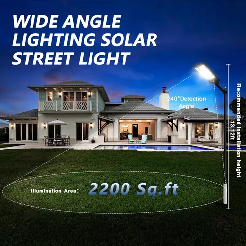Vista 8 de Viruhaka Luces solares para exteriores, 448 luces LED de calle con 20000 lm de alto brillo, luz de inundación de seguridad impermeable IP66, luces