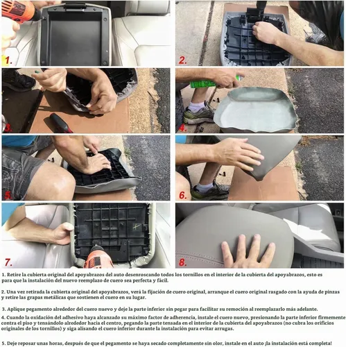 Vista 9 de Priprilod Funda de repuesto de cuero beige tostado para reposabrazos de consola central compatible con Honda Pilot 2009 2010 2011 2012 2013 2014