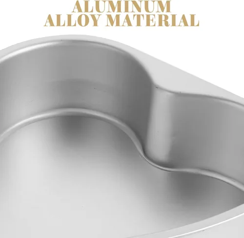 Vista 3 de Kichvoe Molde de aluminio antiadherente con forma de corazón de 8 pulgadas con parte inferior extraíble para San Valentín, cumpleaños, hornear