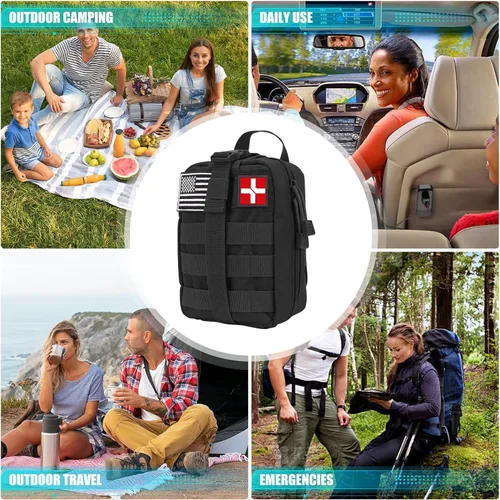 Vista 7 de Kit de supervivencia y kit de primeros auxilios, 236 piezas, equipo de supervivencia, elementos esenciales para acampar, suministros médicos