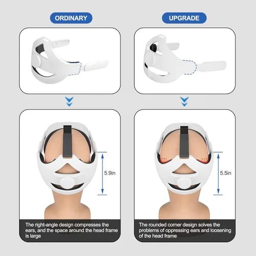 Vista 3 de MASiKEN K6 Adjustable Replace Elite Head Strap for Oculus Quest 2 Enhanced Support and Comfort Head Pad CushionReduce Head PressureOptimize