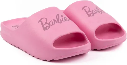 Barbie Womens Sliders Ladies Pink Doll Logo Summer Beachwear Shoes