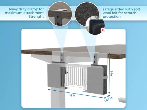 Vista 3 de Soporte de escritorio para laptop de montaje lateral vertical: Dell/Acer/ASUS/XPS/MacBook/Surface/Lenovo/HP/Laptops para juegos (hasta 16 pulgadas)