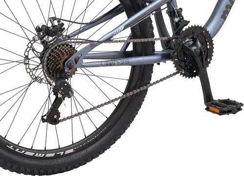 Vista 6 de Mongoose Status - Bicicleta de montaña, bicicleta de 26 pulgadas para hombres y mujeres, 21 velocidades, cuadro de suspensión de aluminio, triángulo