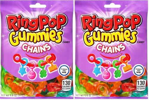 Vista 4 de Ring Pop Anillos de gomitas – 16 paquetes individuales surtidos de sabores de caramelo de gomitas (bolsa de 1.7 onzas) – Caramelos divertidos