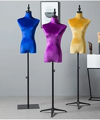 Vista 3 de Female Mannequin Body n Height Adjustable Dress Form Model Clothing Display with Black Metal Tripod Stand (Gray Medium)