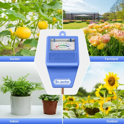 Vista 7 de Dr.meter Medidor de Humedad del Suelo para Plantas, Sensor de Humedad Higrómetro para Plantas de Casa, Jardín, Césped, Uso en Interior y Exterior