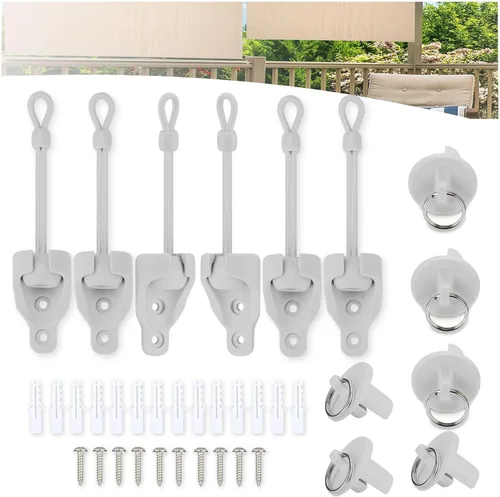 Vista 13 de Piezas de repuesto para sombra, correas elásticas y tapa de extremo con kit de anillo, resistencia a la intemperie, compatible con Coolaroo