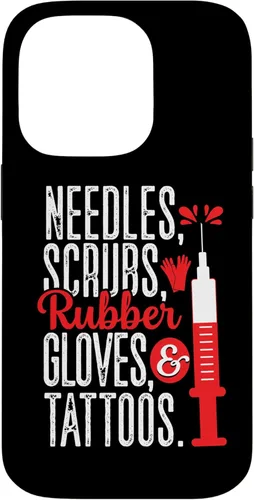Vista 17 de Needles Scrubs Gloves Tattoos Phlebotomist Phlebotomy Tech Case for iPhone 16