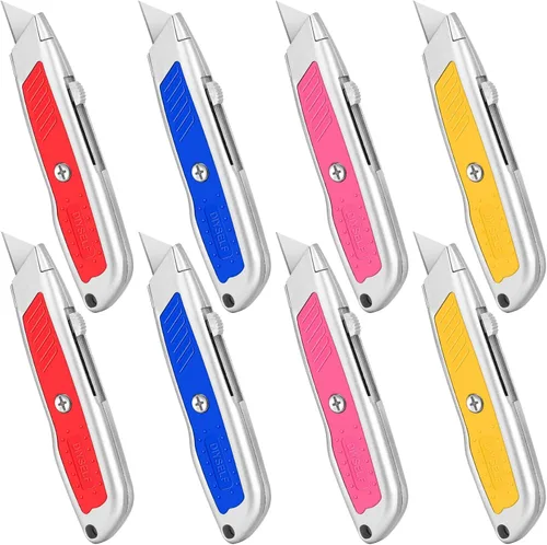 Vista 10 de DIYSELF Paquete de 2 cuchillos utilitarios, cortador de caja retráctil, cuchillo de caja pequeña de alta resistencia cuchillo exacto, mango