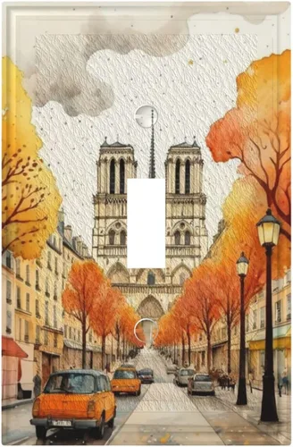 Vista 72 de Cubiertas Decorativas de Arte para Interruptores de Luz de Hojas de Otoño Placa de Pared de Palanca Individual Cubierta Decorativa para Interruptor