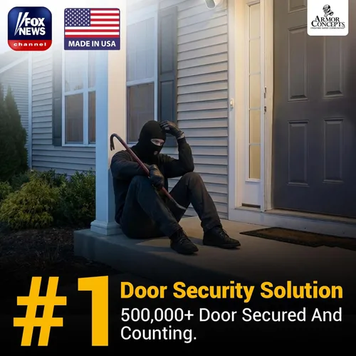 Vista 5 de Door Armor MAX - Kit de seguridad de una sola puerta, juego de refuerzo de puerta para jamba, marco y bisagras, seguridad