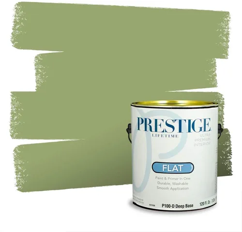 Vista 32 de Prestige Paints - Pintura exterior e imprimación en uno, 1 galón, plano, compatibilidad comparable con el color menta «Whipped Mint» de Behr