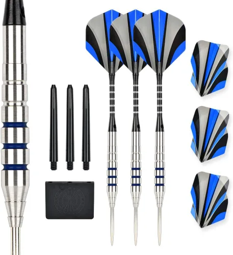 Vista 8 de 24g 90% Tungsten Professional Steel Tip Darts Set Point Protector