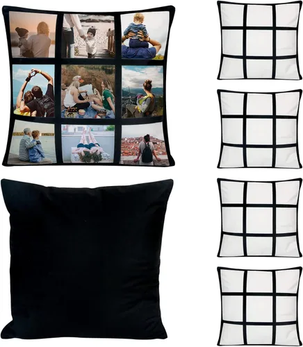 Vista 9 de 4 piezas de fundas de almohada de celosía en blanco para sublimación, fundas de cojín, fundas de almohada de 13 paneles para impresión