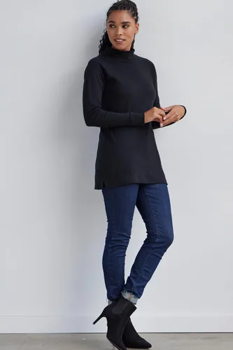Vista 5 de Fair Indigo Túnica de cuello alto falso 100% algodón orgánico Luxe para mujer