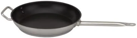 Royal Industries Sartén antiadherente de 12 pulgadas, sartén de inducción antiadherente para wok, sartén de acero inoxidable, mango remachado con