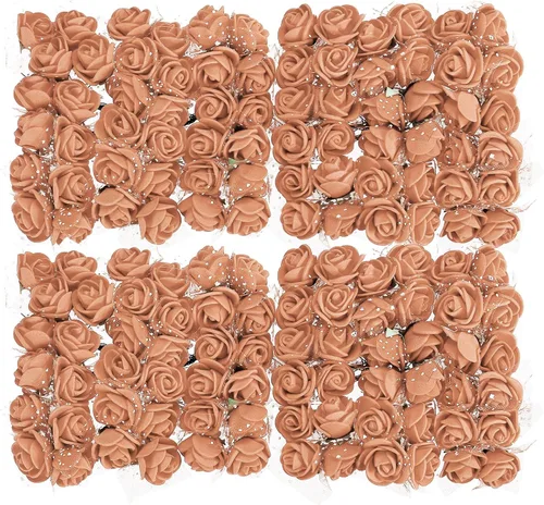 Vista 26 de MECCANIXITY Cabezas de rosas artificiales, mini flores sintéticas negras de 0.8 a 1 pulgada para manualidades, decoración de bodas y fiestas