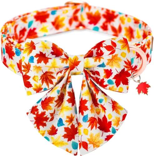 Vista 18 de Tunkoo Collar de perro con bandera estadounidense con pajarita con corazón súper lindo, ajustable y elegante collar para mascotas con hebilla