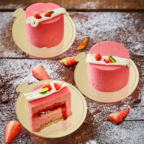 Vista 5 de 100 tableros dorados para tartas – Mini cartón redondo para pastel, 3.5 pulgadas para mousse, cupcake, postre, decoración, 3.1 in
