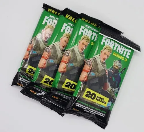 Vista 2 de (Paquete de 4) Panini Fortnite Series 3 Fat Packs - 20 cartas por paquete