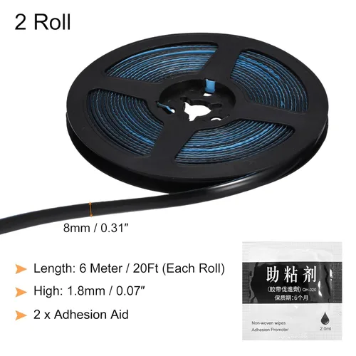 Vista 2 de uxcell 2 piezas de moldura flexible autoadhesiva, moldura de techo de 20 pies para despegar y pegar, cinta decorativa de sellado de tira