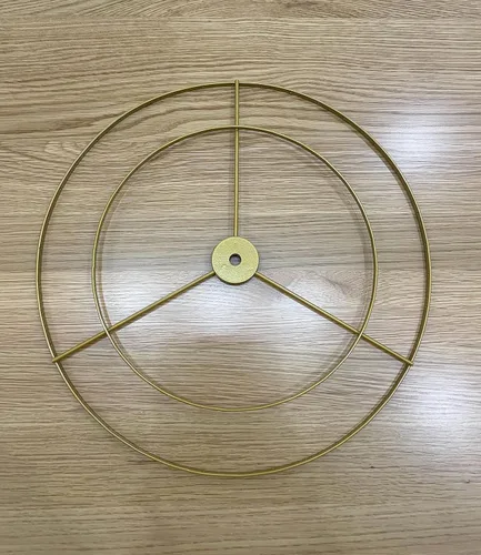 Vista 3 de RISEON Marco de pantalla de lámpara con agujeros para colgar, pantalla de lámpara de bricolaje, anillo de alambre, soporte para colgar E27, marco