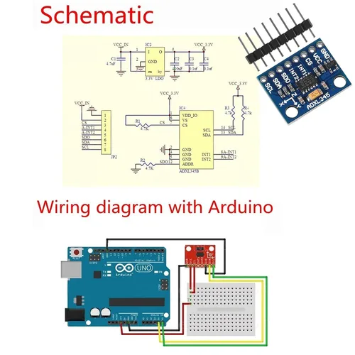 Vista 7 de 6PCS GY-291 ADXL345 Aceleración digital de 3 ejes de gravedad módulo de inclinación IIC/SPI Transmisión para Arduino (6)