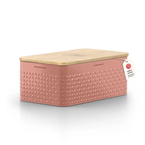 Vista 10 de LARS NYSØM Caja de pan I Caja de metal con bolsa de lino para una frescura duradera I Panera con tapa de bambú utilizable como tabla de cortar I